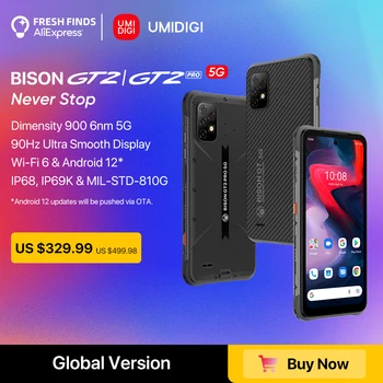 UMIDIGI BISON GT2/ GT2 PRO 5G IP68 Android Robustný Smartphone Dimensity 900 6.5