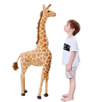 Veľká Veľkosť Plyšové Žirafa Mäkké, Vypchaté Realisticky Zvieratá Žirafy Mäkké Bábiky Domova Deti Darček K Narodeninám  5