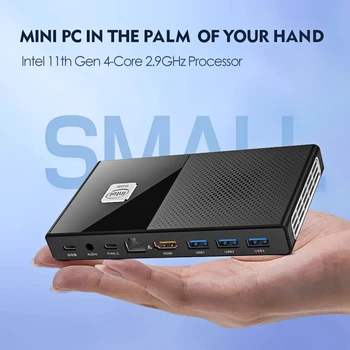 Vreckový Mini PC Pentium N6000 Windows 11 4 Core, 8/16GB LPDDR4 2933MHz NVMe Prenosný Počítač 2,5 G LAN Typ-C ako hdmi2.0 WiFi6 BT5.2  4