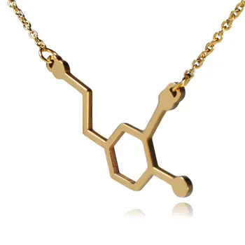 Vzorec Hormón Dopamín Molekuly Náhrdelník Chemické Molekulárnej Náhrdelník Veda Chémia Náhrdelníky Sestier Šperky  10
