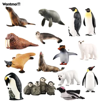 Wantmoin Realistické Polárnych Zvierat Figúrka model hračka, polárne medvede, cisár penguin obrázok ,Tichom Morských Obrázok Vaňa Hračka pre dieťa  10