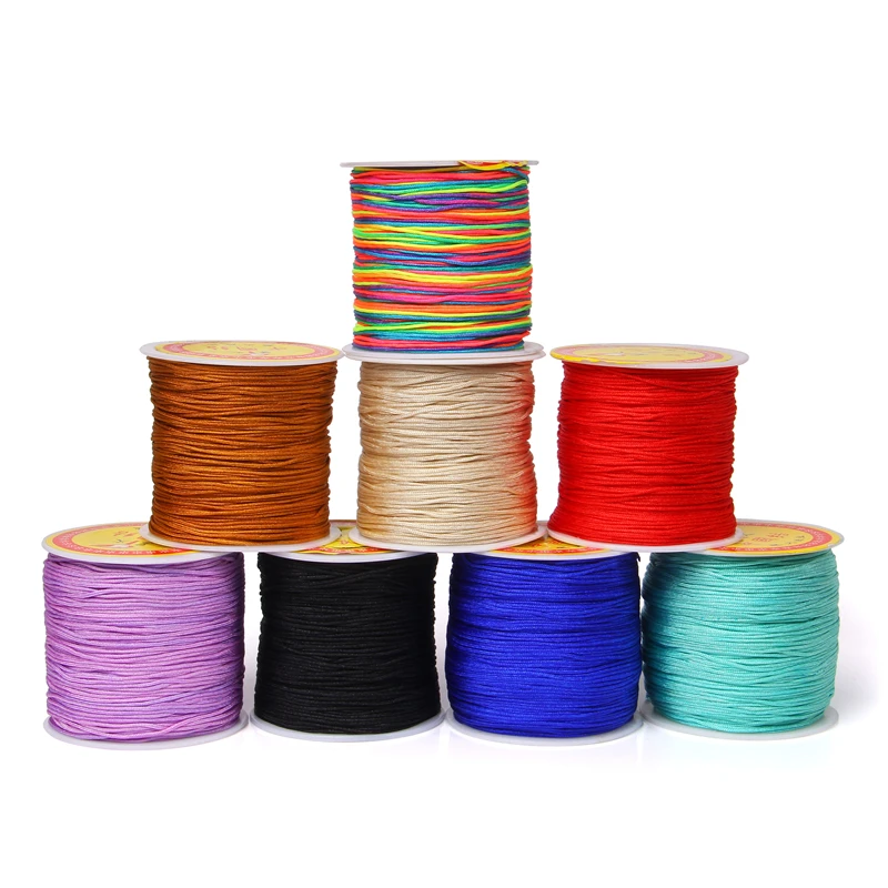 100Meters/veľa 0.8 mm Nylon Kábel Prevlečte Čínsky Uzol Macrame Kábel Náramok Pletená String DIY Strapce Lištovanie String Niť
