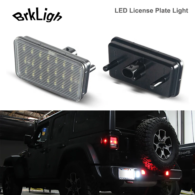 1Pcs Pre Jeep Wrangler JL 2018-2021 LED špz Osvetlenie Vozidla Zadná poznávacia Lampy 18smd Canbus Biele Auto Príslušenstvo