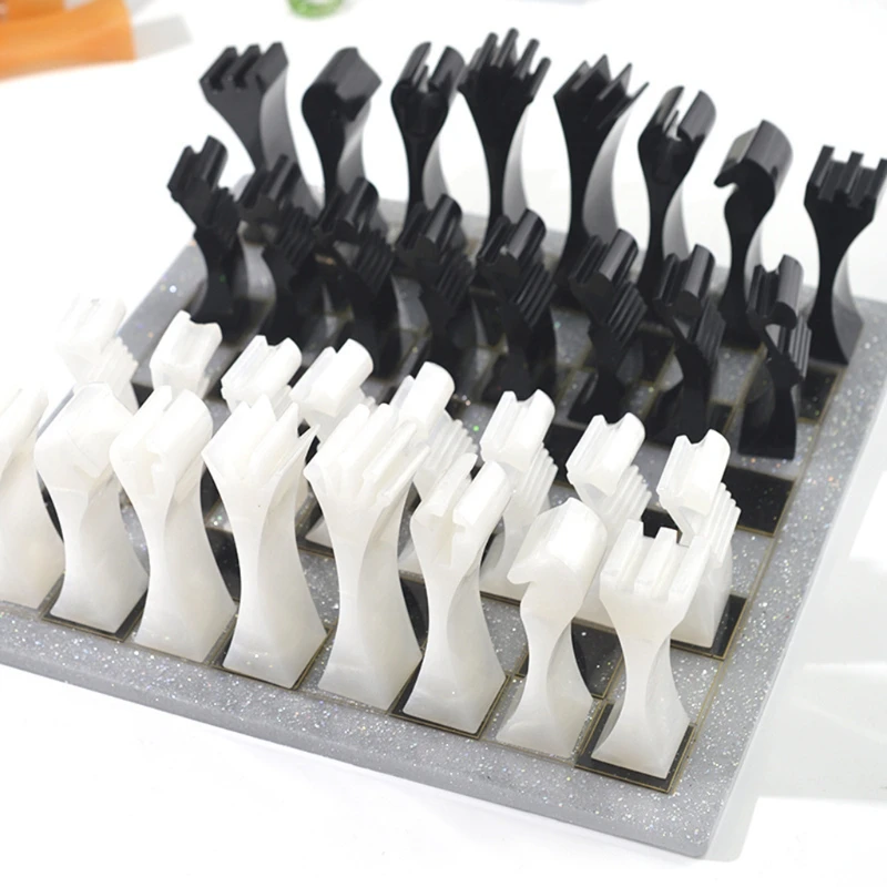 2ks 3D Šachové Figúrky Živica na Odlievanie Foriem Auta 3D Šach, Dámu, Epoxidové Formy Medzinárodnej Šachovej Formy Auta Živice Umelecké Remeslá