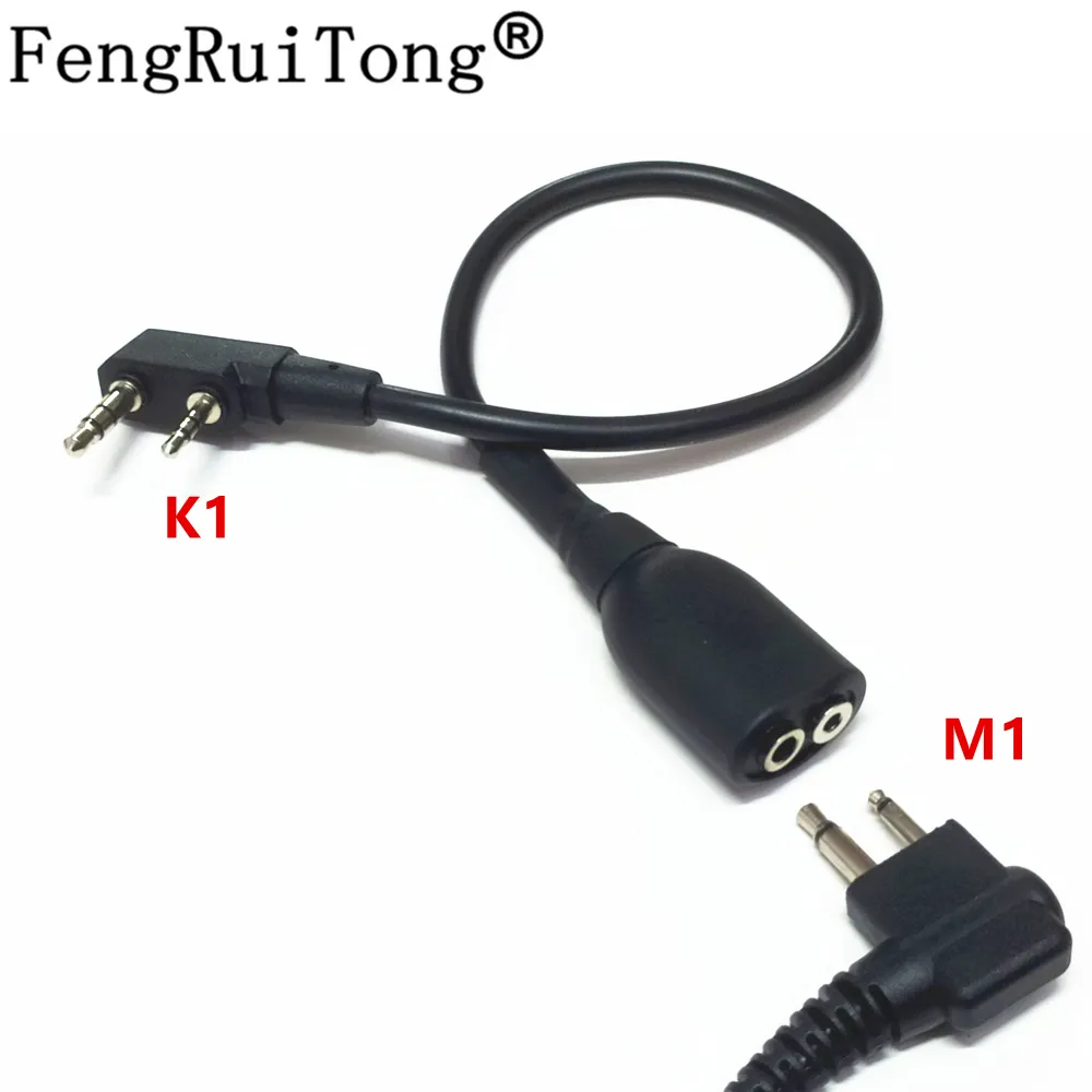 K1 na M1 Adaptér pre Baofeng Kenwood TYT 2pin rádio Motorola Hytera 2pin headsety, K, K M Kábel, Adaptér