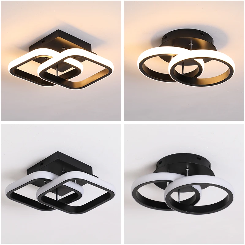 LED Lustre pre Obývacej Izby, Spálne, Chodby Svetlá Stropný Luster Vnútorné Osvetlenie Čierny Biely Rám Domov Koridoru Svetlá